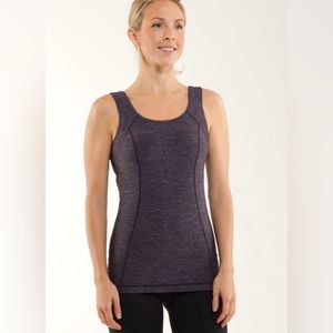 Lululemon Run Free Tank Heathered Black Swan Sz: 8